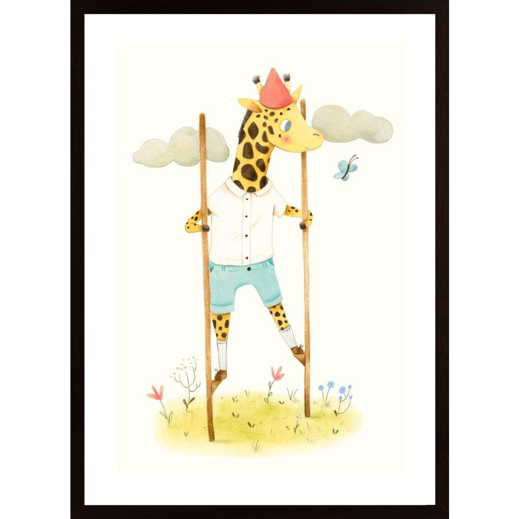 Giraffe Auf Stelzen Plakát