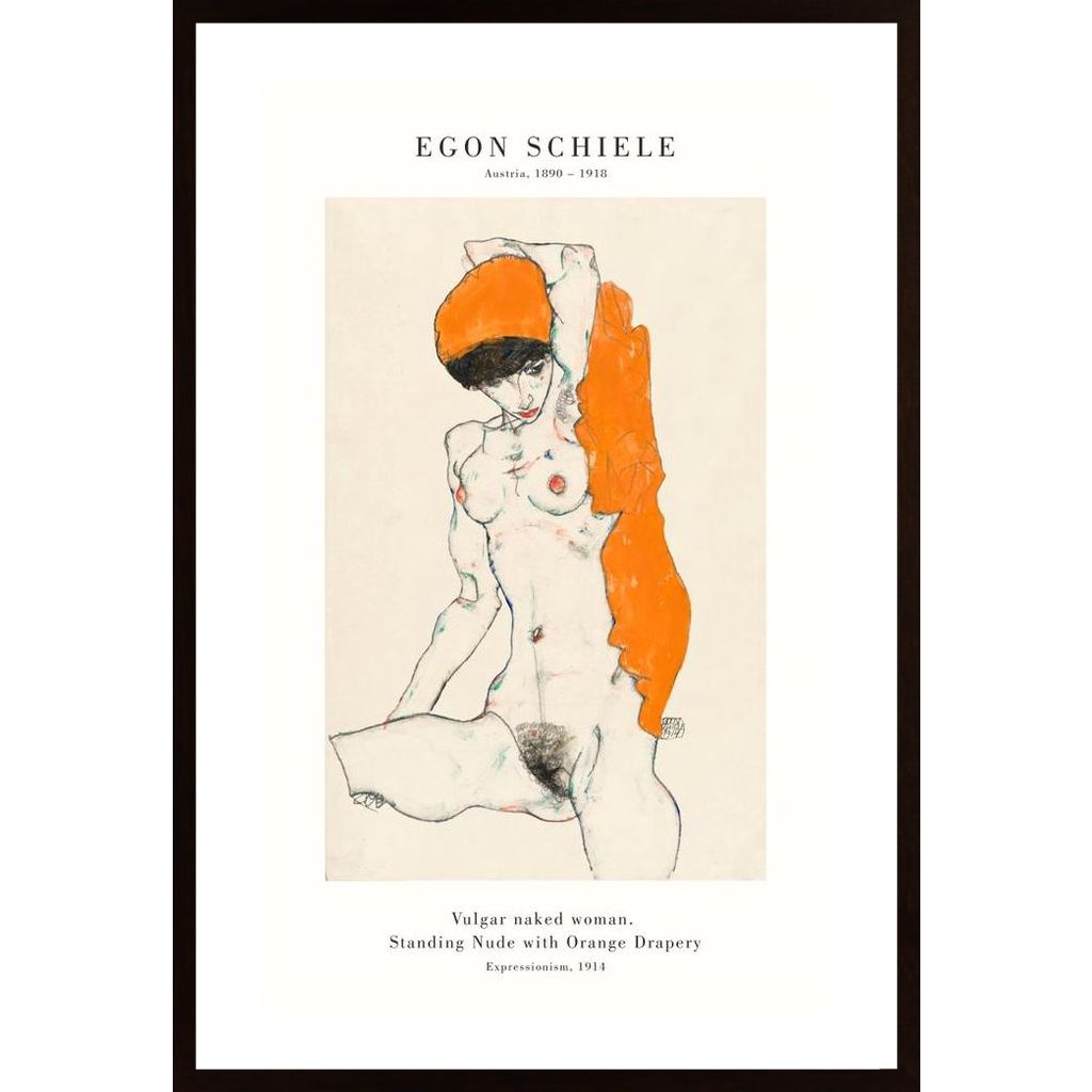 Schiele-Naked Woman Affiche