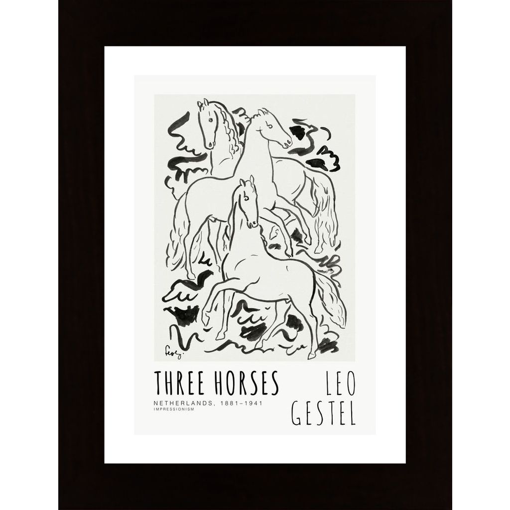 Gestel-Three Horses Affiche