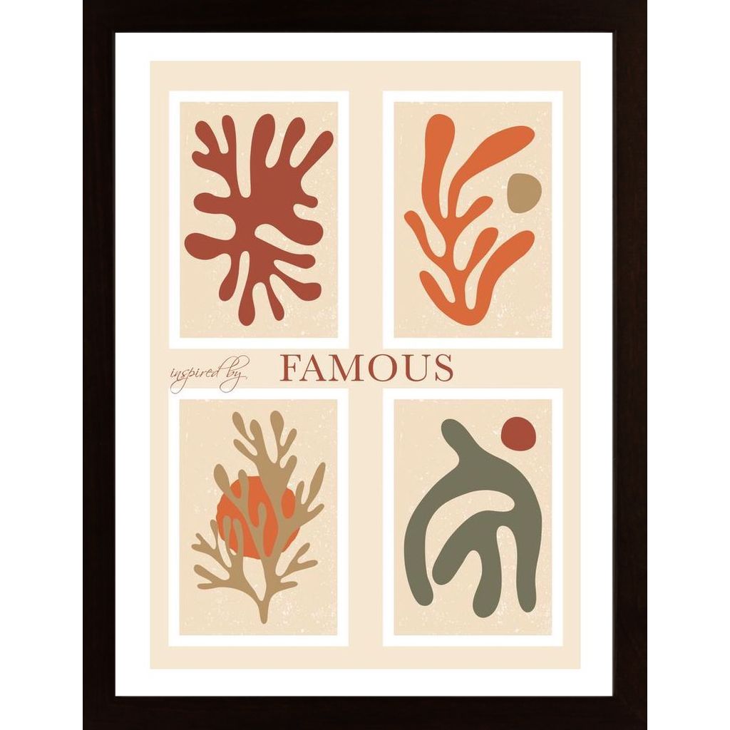Famous Style, Colorful Scribble Corals Poster