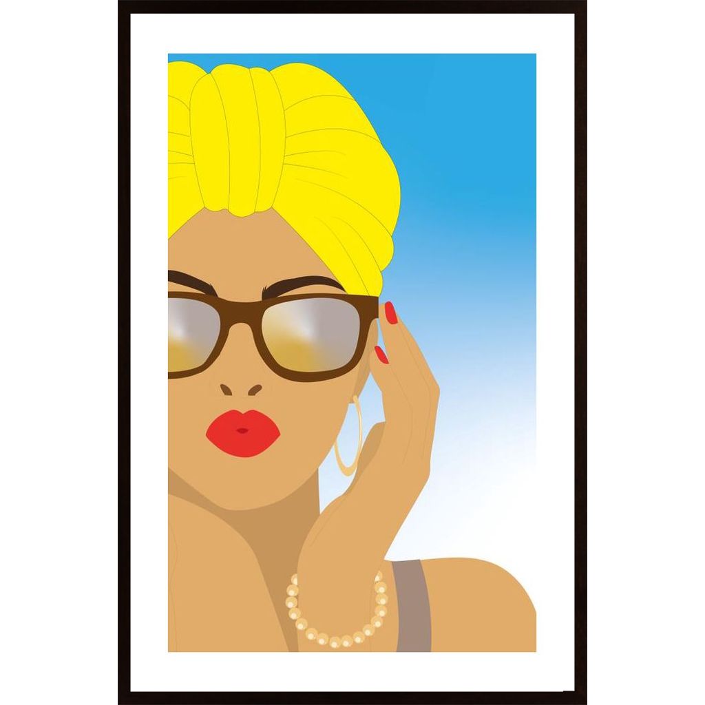 Lady With Sunglasses Affiche