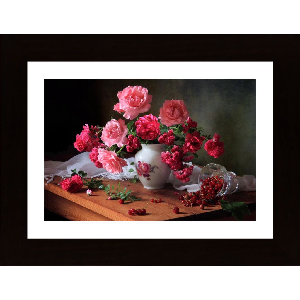 Still Life With Roses And Berries Poster