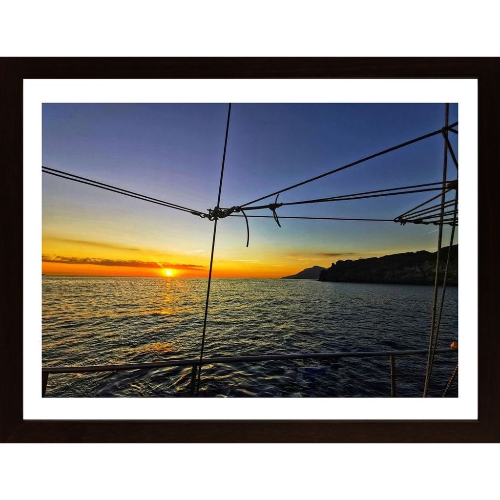 Sunset By Boat Poster