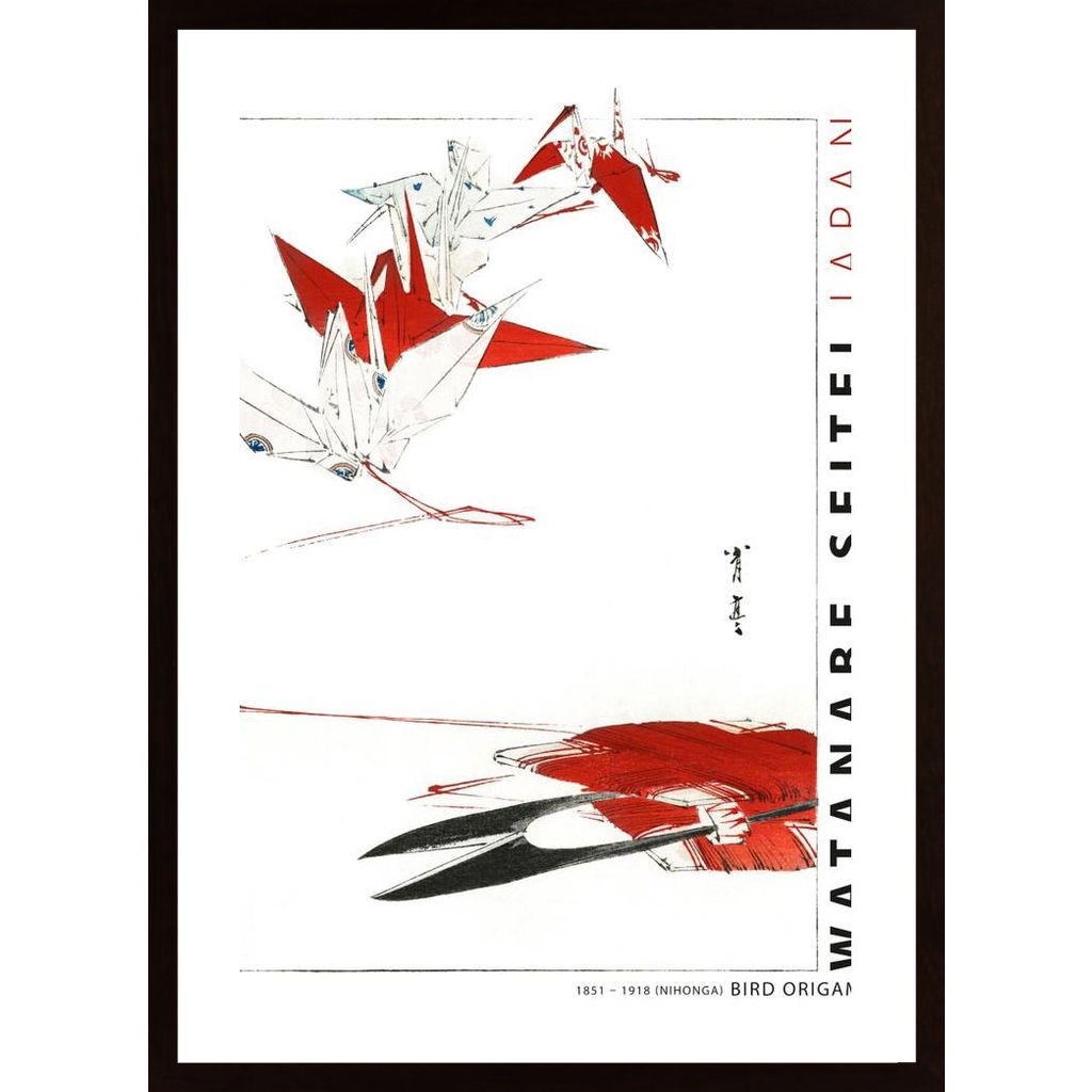Seitei -Bird Origami Plakát