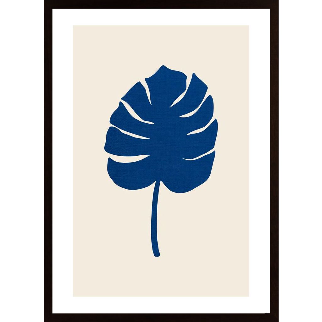 Monstera Canvas Blue Poster