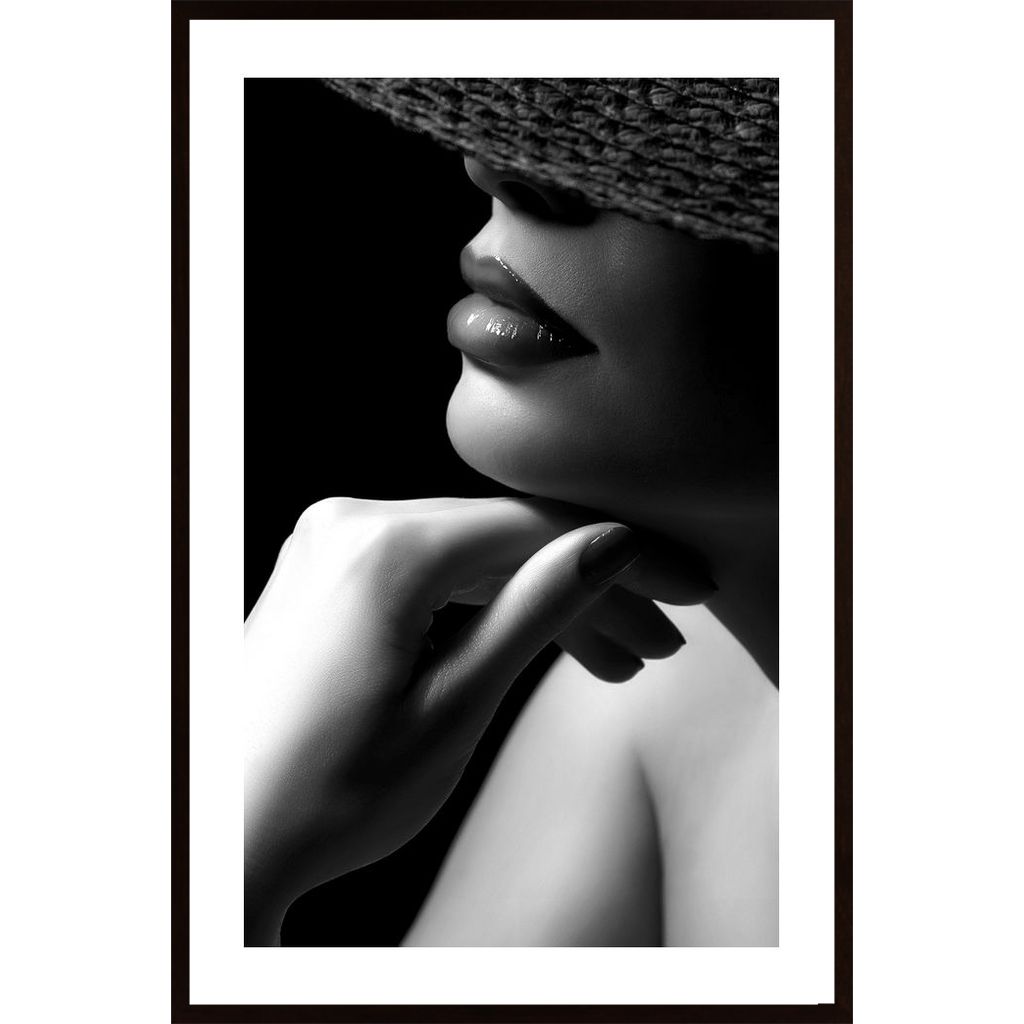 Model Lips And Hat Affiche