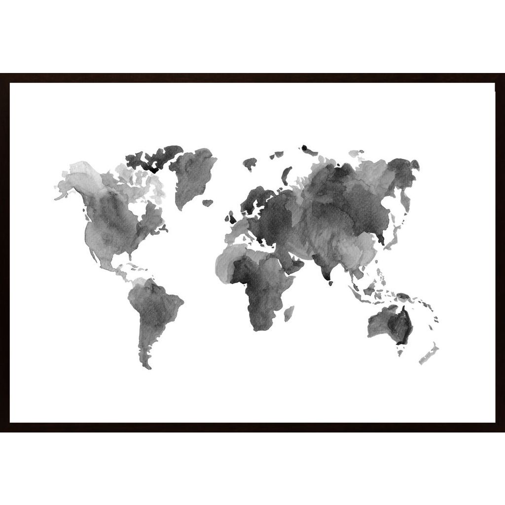 Watercolor World Map 2 Poster