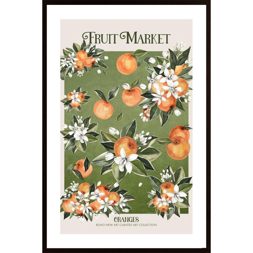 Fruit Market Oranges Poster
