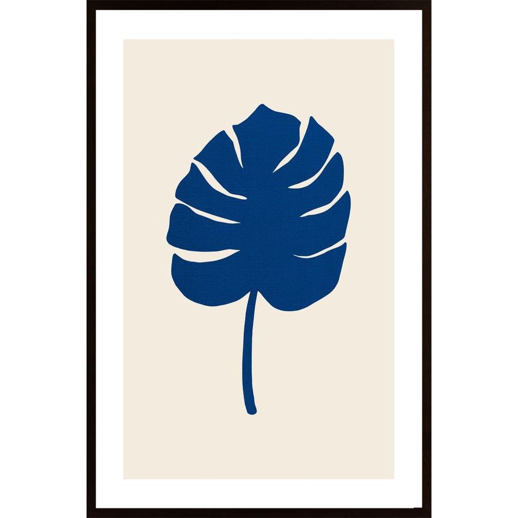 Monstera Canvas Blue Poster