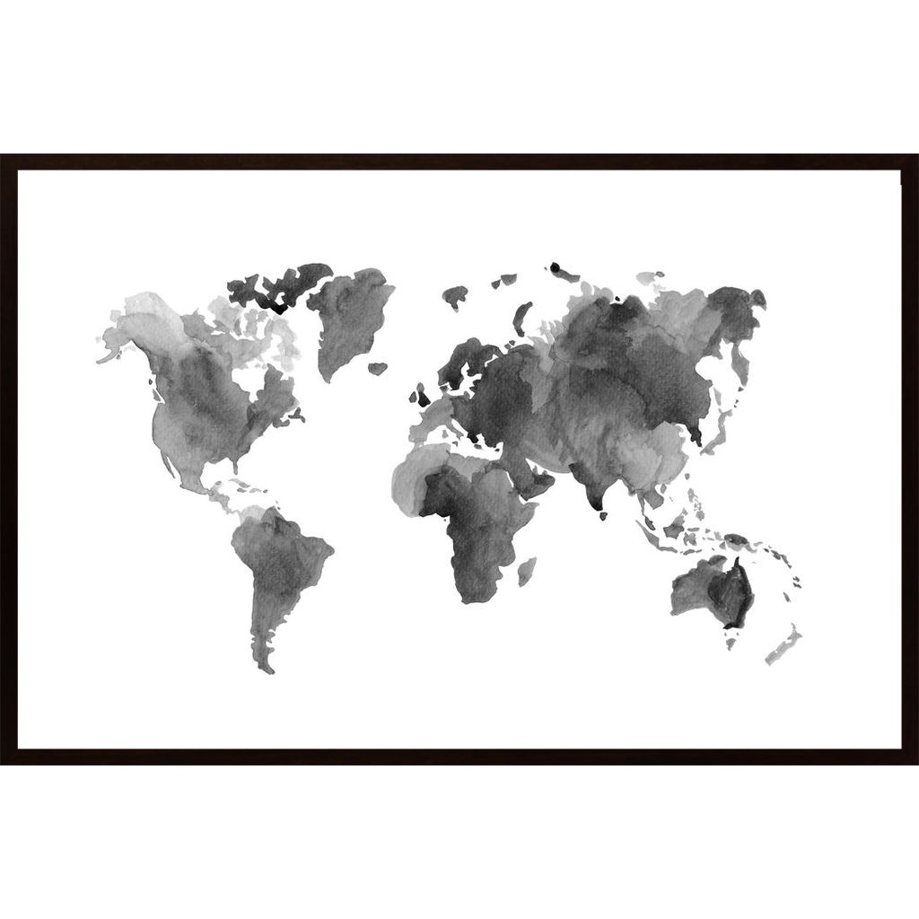 Watercolor World Map 2 Affiche