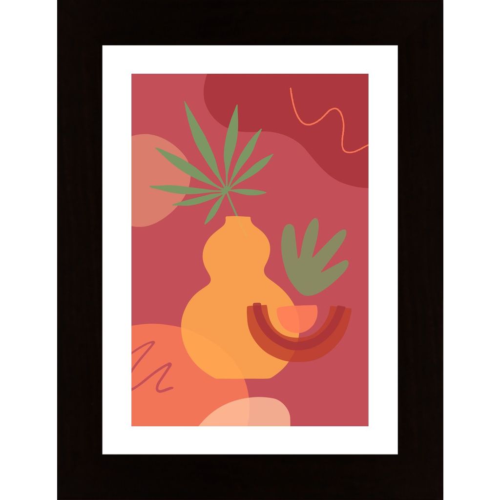 Warm Still Life With Vase And Plant B Poster