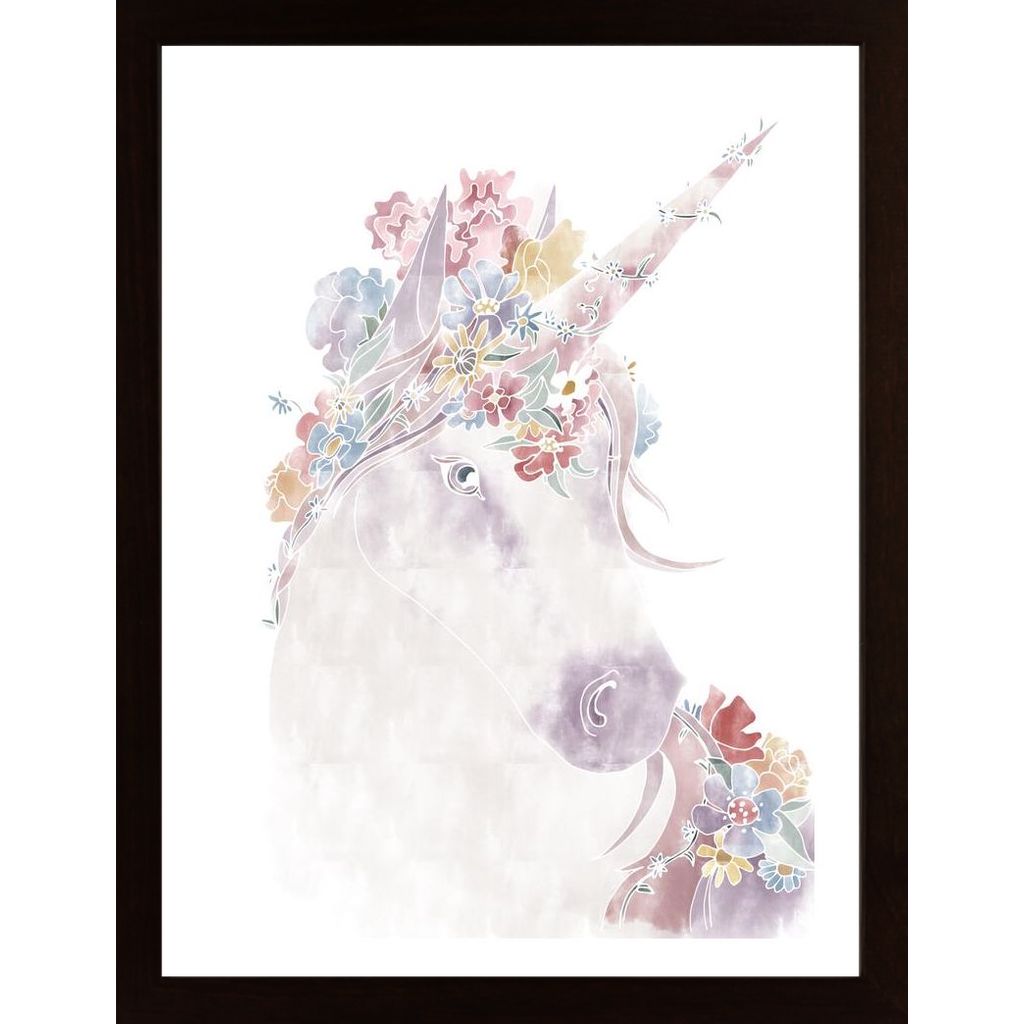 Unicorn Floral Plakát