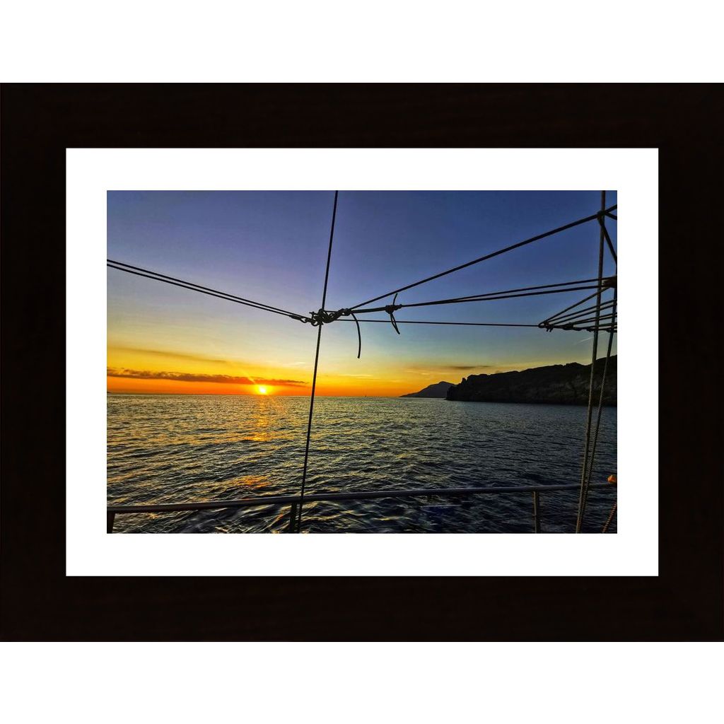 Sunset By Boat Poster