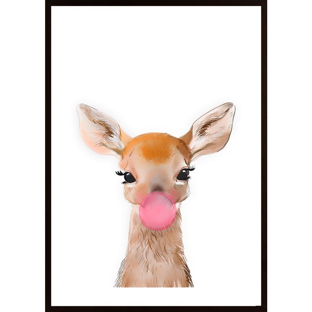 Deer With Bubblegum Poster