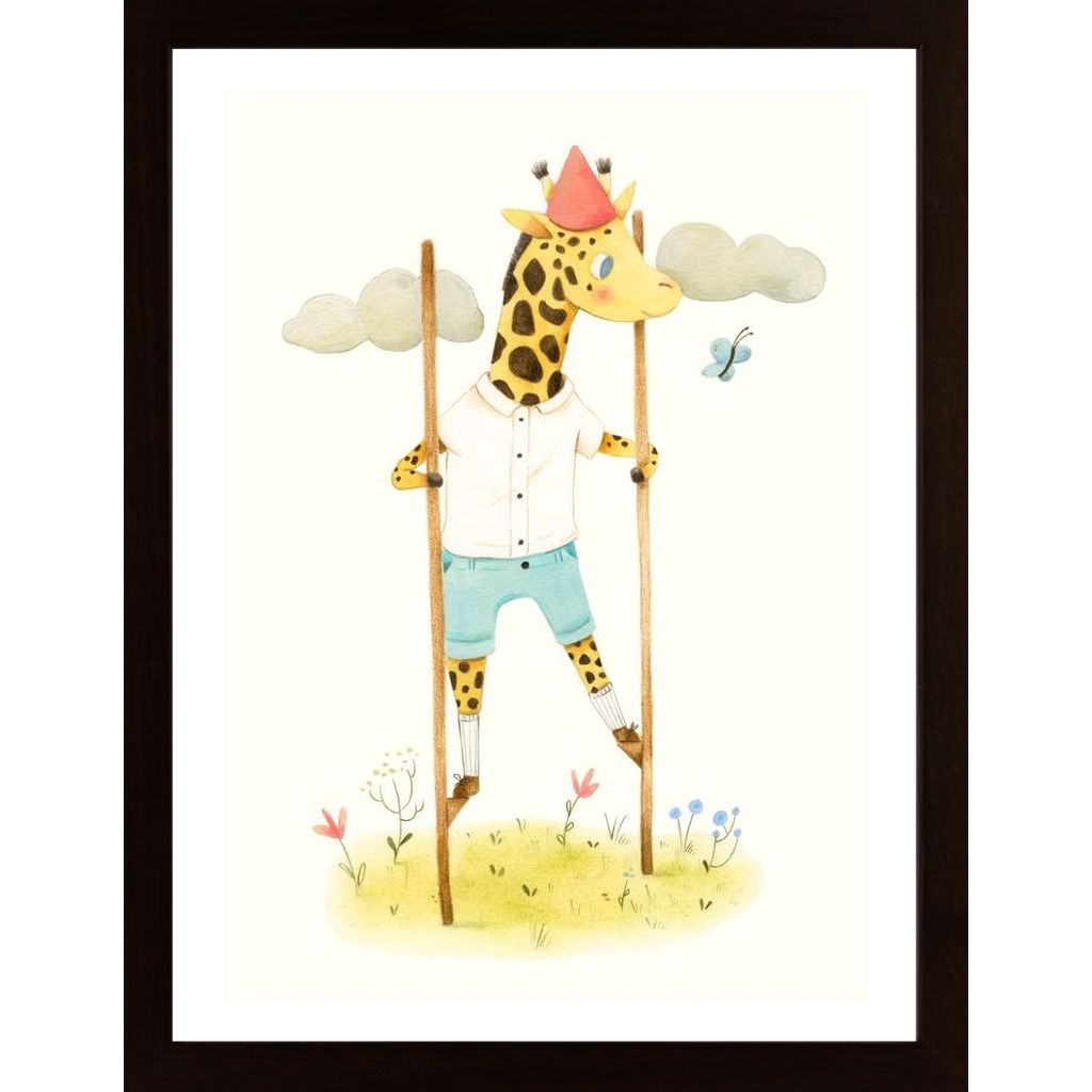 Giraffe Auf Stelzen Plakát