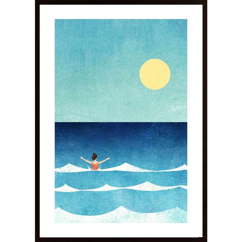 Swimming In The Sea Poster