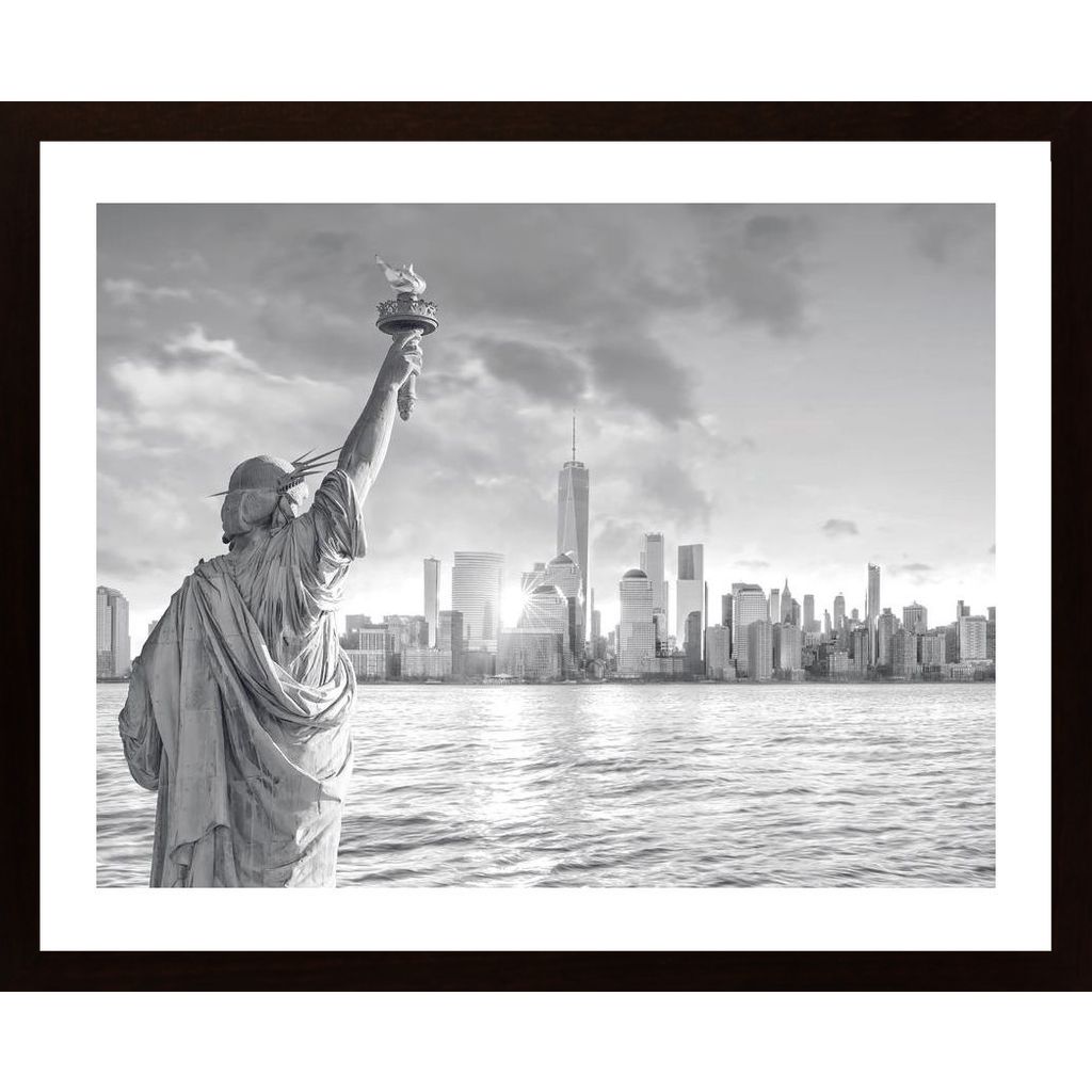 New York From Liberty Island Plakát