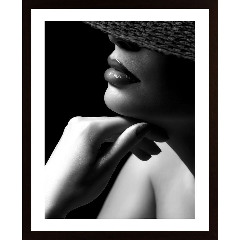 Model Lips And Hat Poster