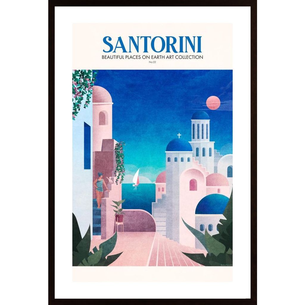 Travel Santorini Affiche
