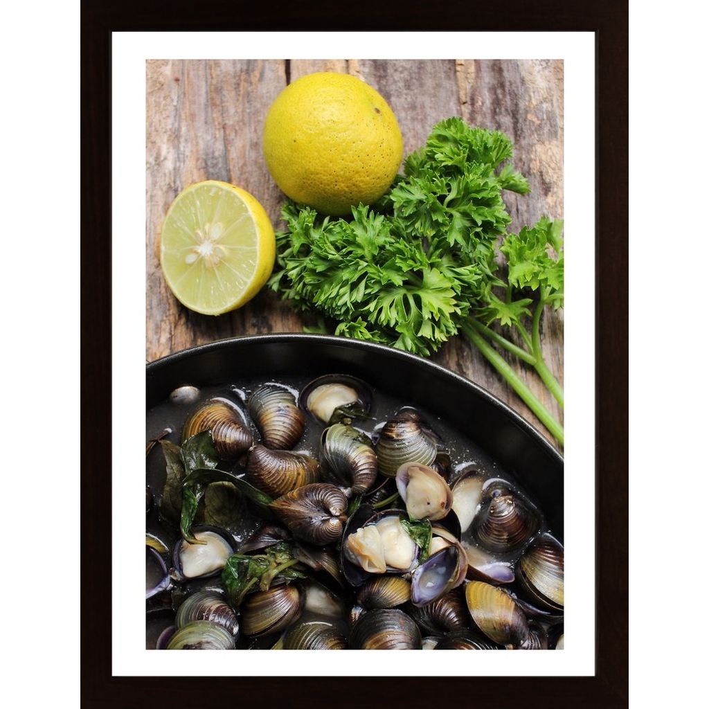 Mussels And Lemons Poster