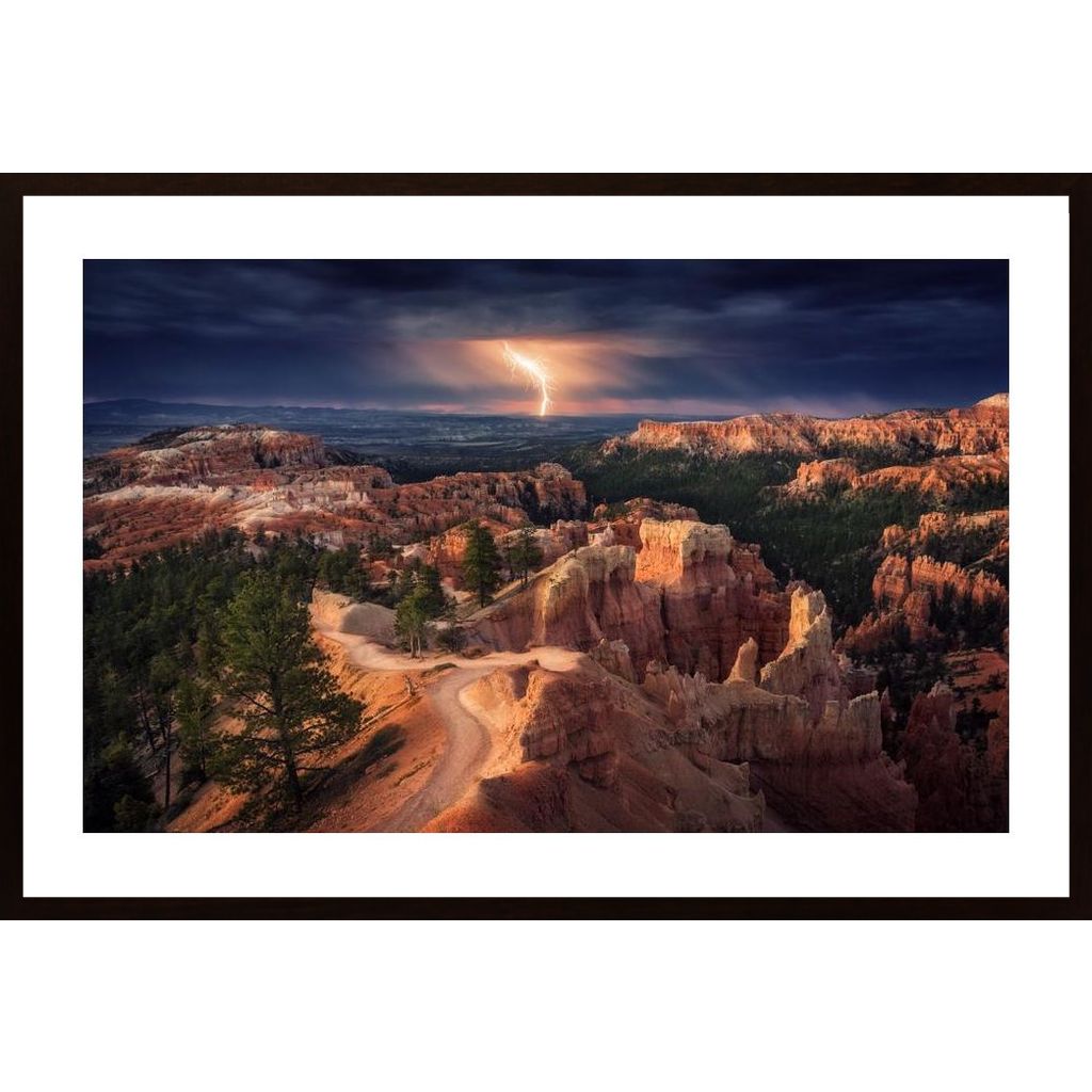Lightning Over Bryce Canyon Poster