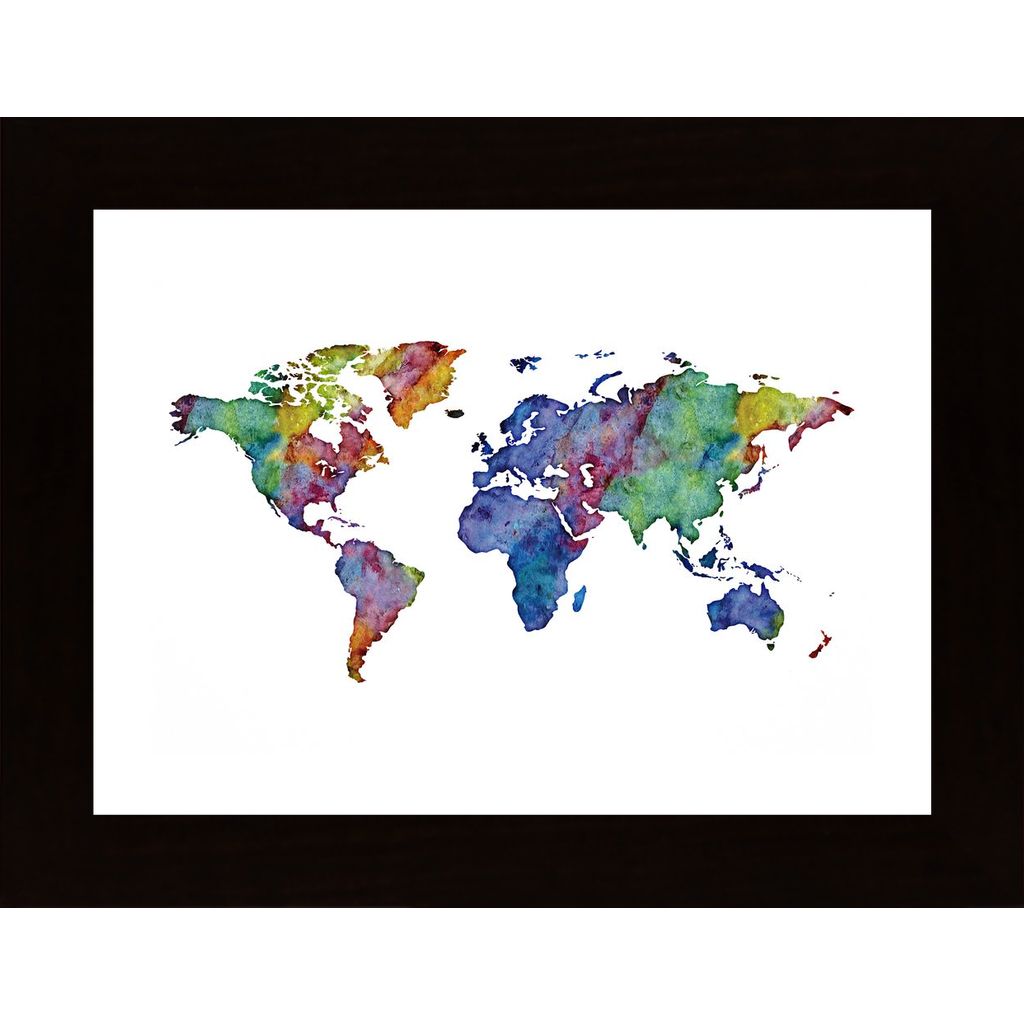 Watercolor World Map Poster