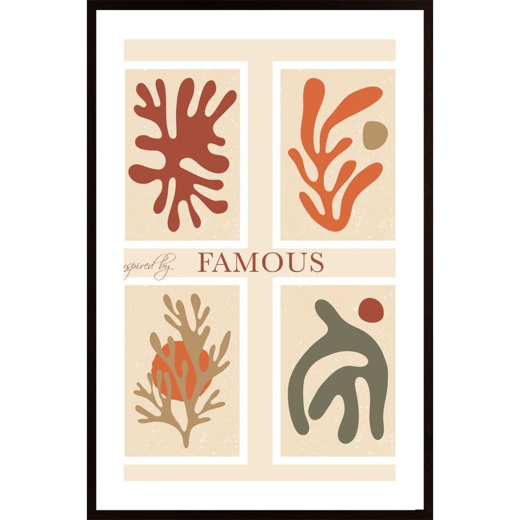 Famous Style, Colorful Scribble Corals Poster