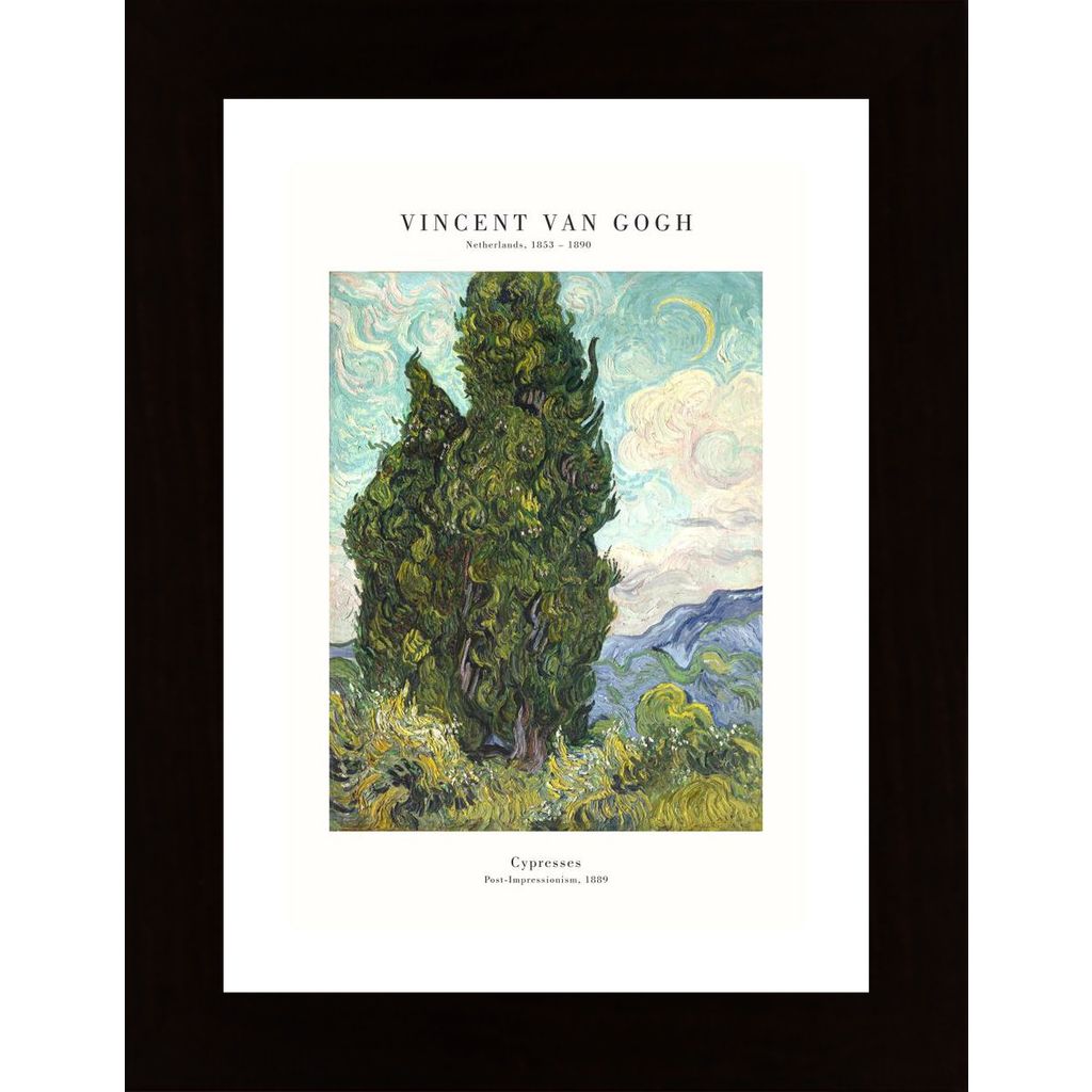 Gogh -Cypresses Affiche