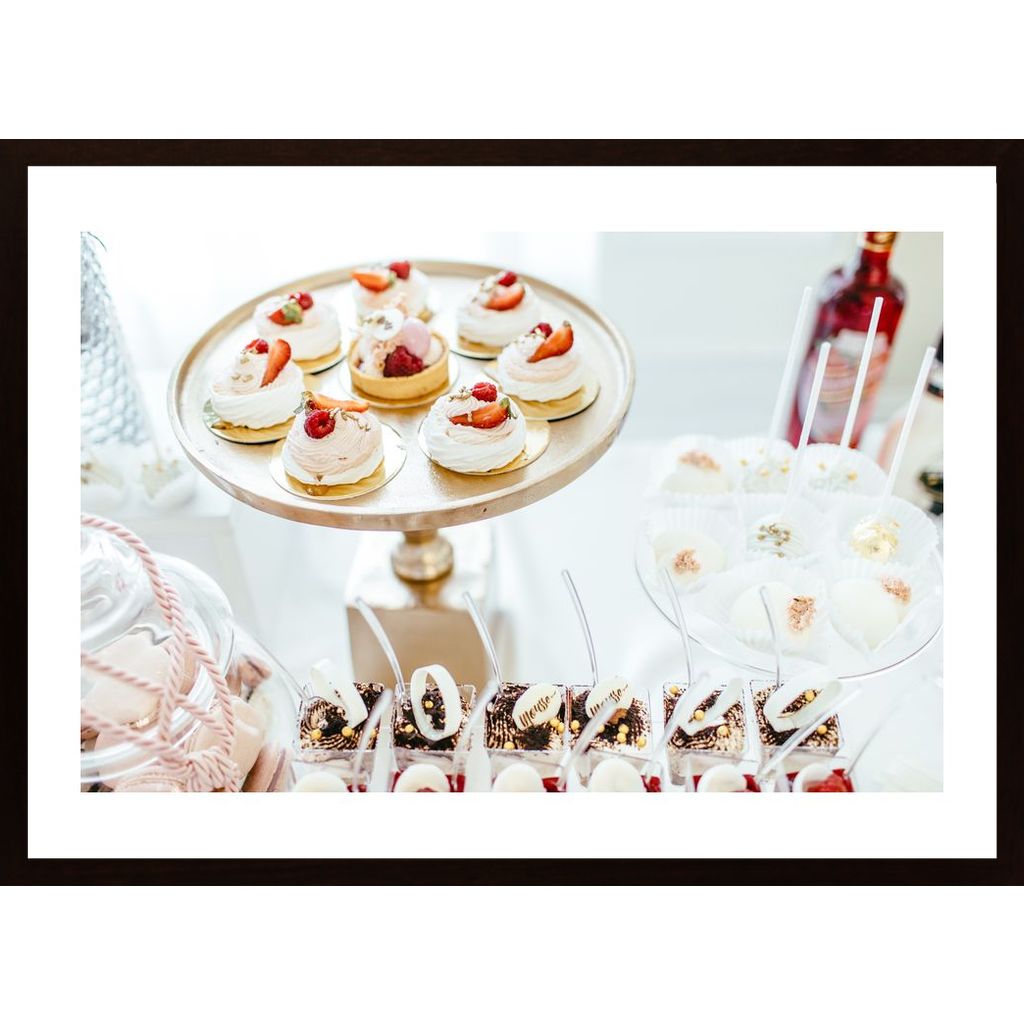 Pastries With Raspberries Poster