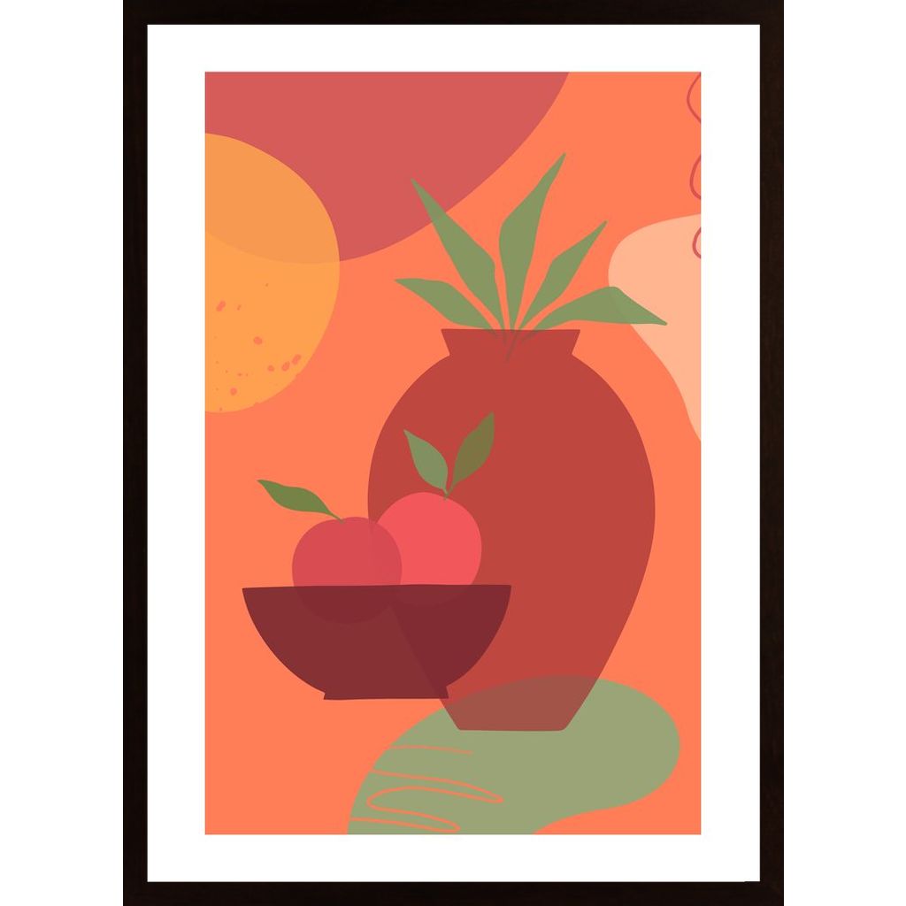 Warm Still Life With Vase And Plant A Poster