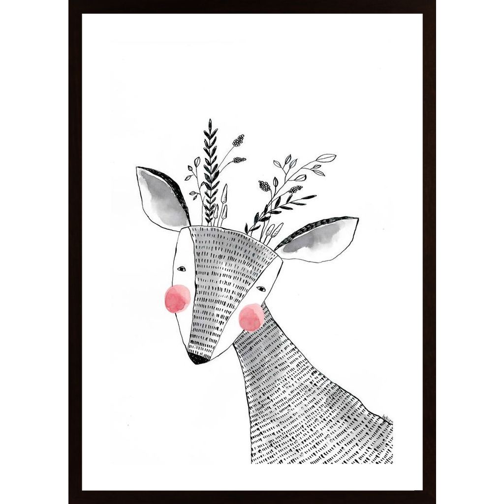 Floral Deer Plakát