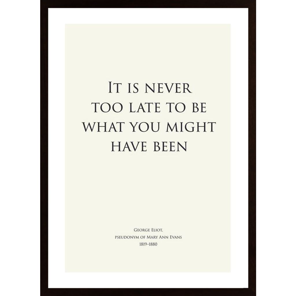 It Is Never Too Late - White Affiche