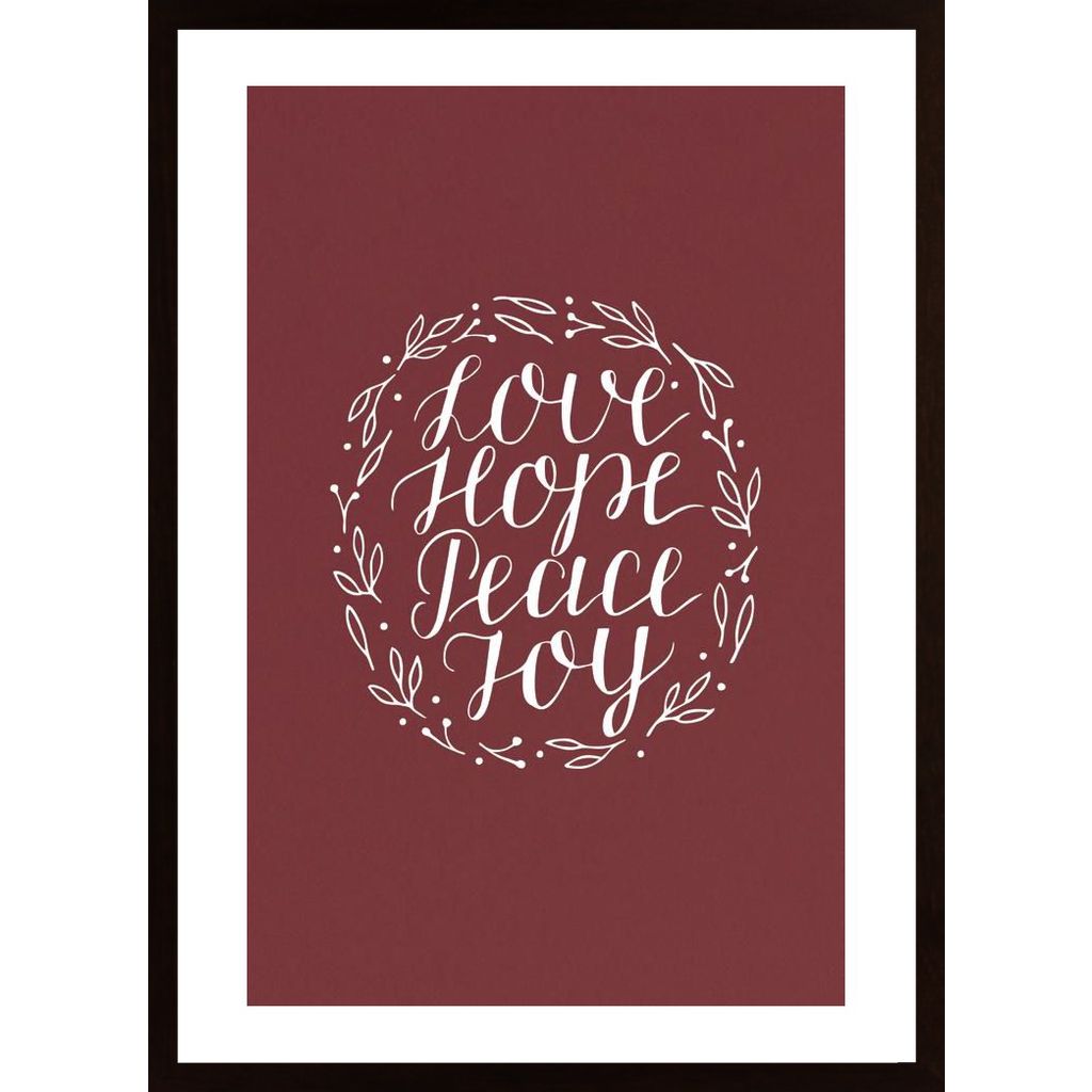 Love Hope Peace Joy Red Poster