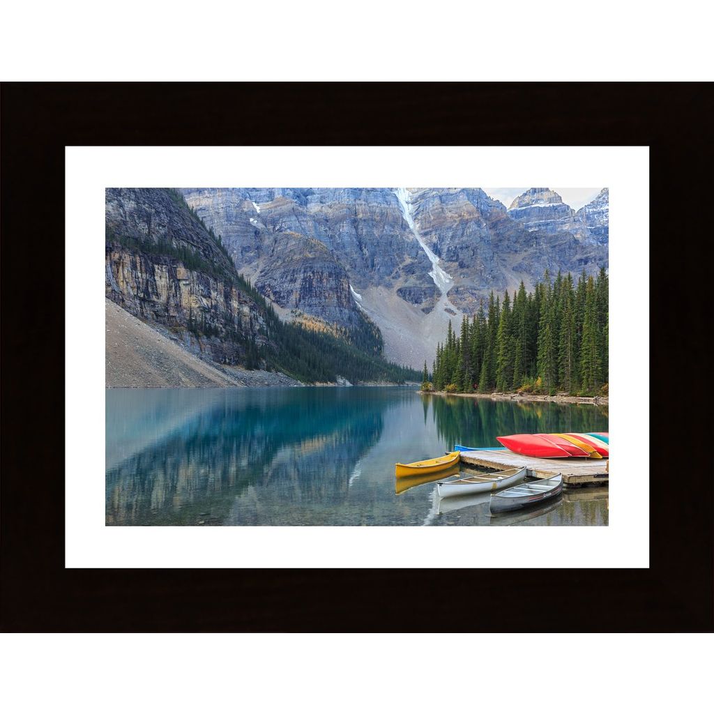 Canoes On The Mountain Lake Plakát