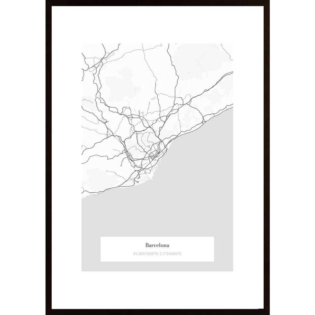 Barcelona (Możliwość Dostosowania Mapy) Plakat