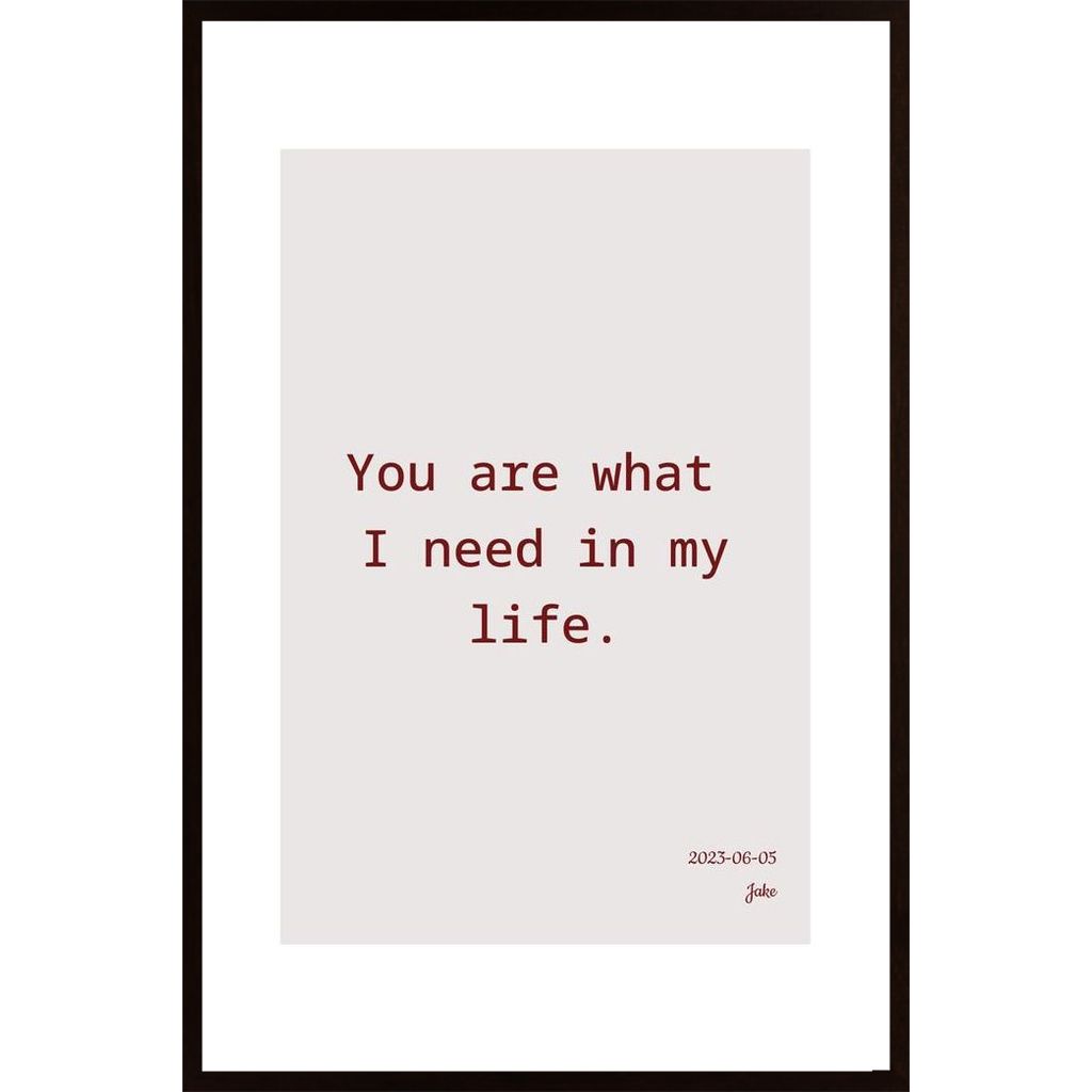 You Are What  I Need In My Life. Poster