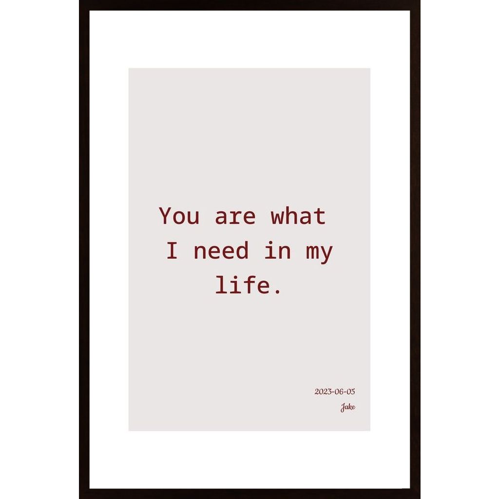 You Are What  I Need In My Life. Affiche